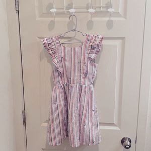 4th of July girls size 7/8 dress , flutter sleeves